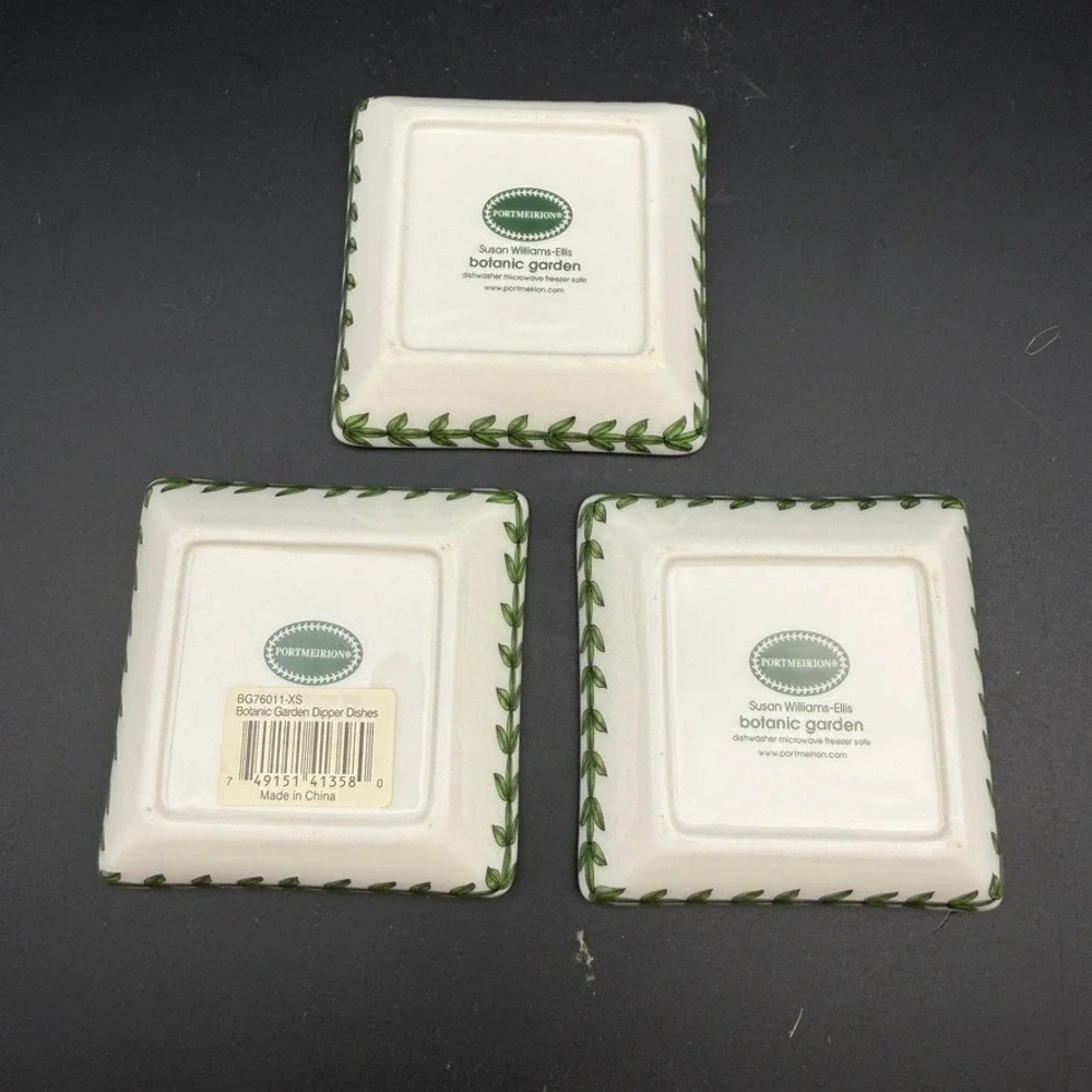 Portmeirion Botanic Garden Oil Dipping Bowls Set of 3 Floral Ceramic Cottage